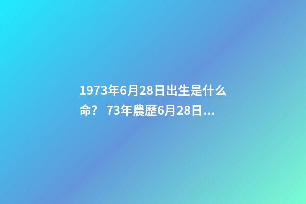 1973年6月28日出生是什么命？ 73年農歷6月28日出生本命年的運勢-第1張-觀點-玄機派